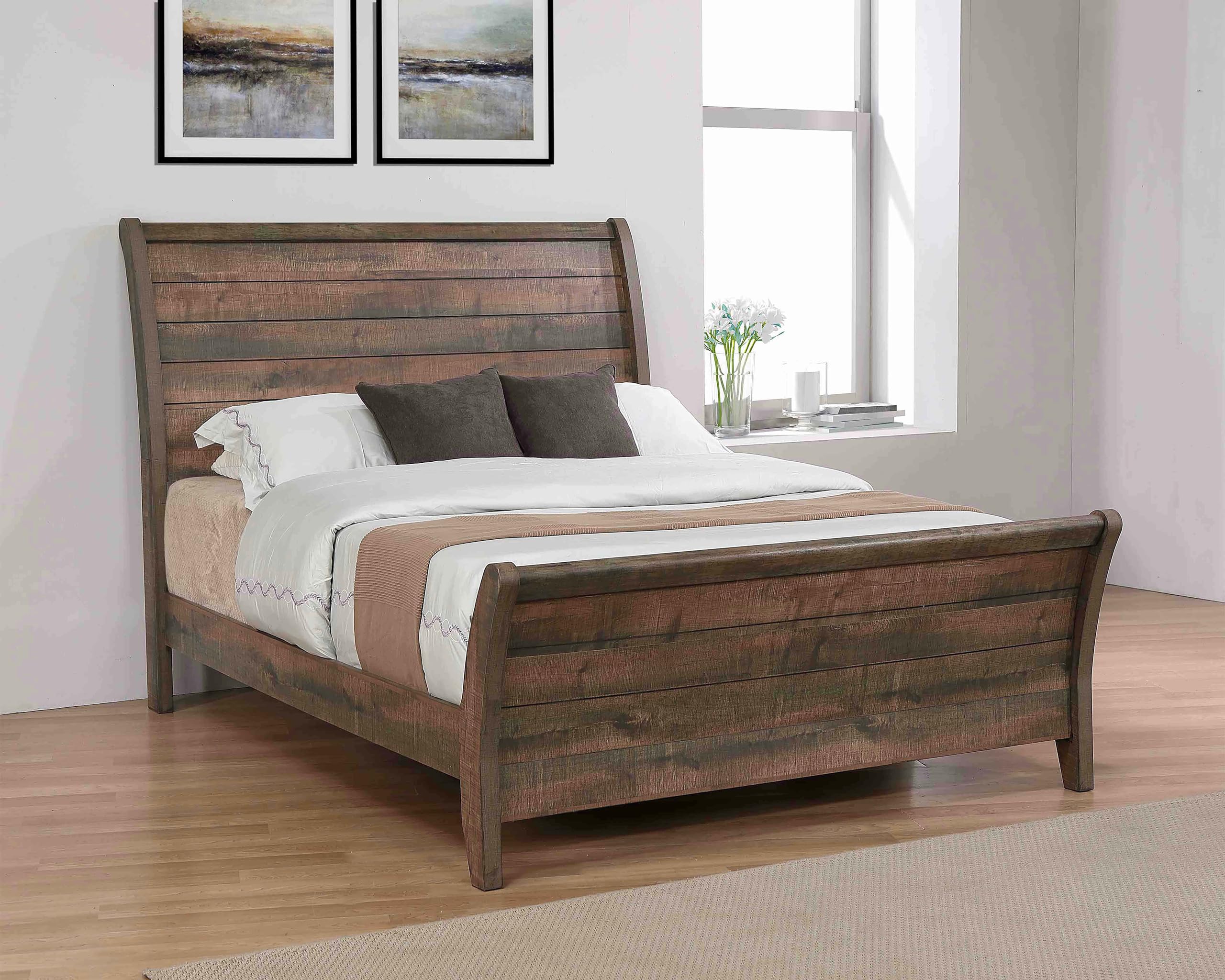 Coaster Frederick Queen Bed, Weathered Oak